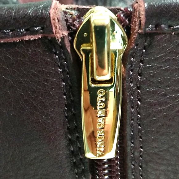 FLASH SALE! Vince Camuto Inside Zip Up Leather Boots W/Gold Hardware Sz.7M - Picture 8 of 16